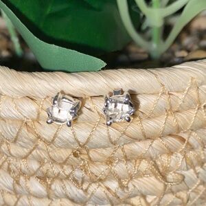 SALE! Stud Herkimer Diamonds set in 925 Sterling Silver